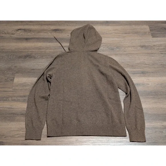 Quince Mongolian Cashmere Full-Zip Hoodie Brown Small LB36478-HYWSCL006 - Picture 5 of 6